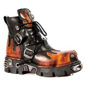 Custom New Rock Flame Boots NWOT size 37